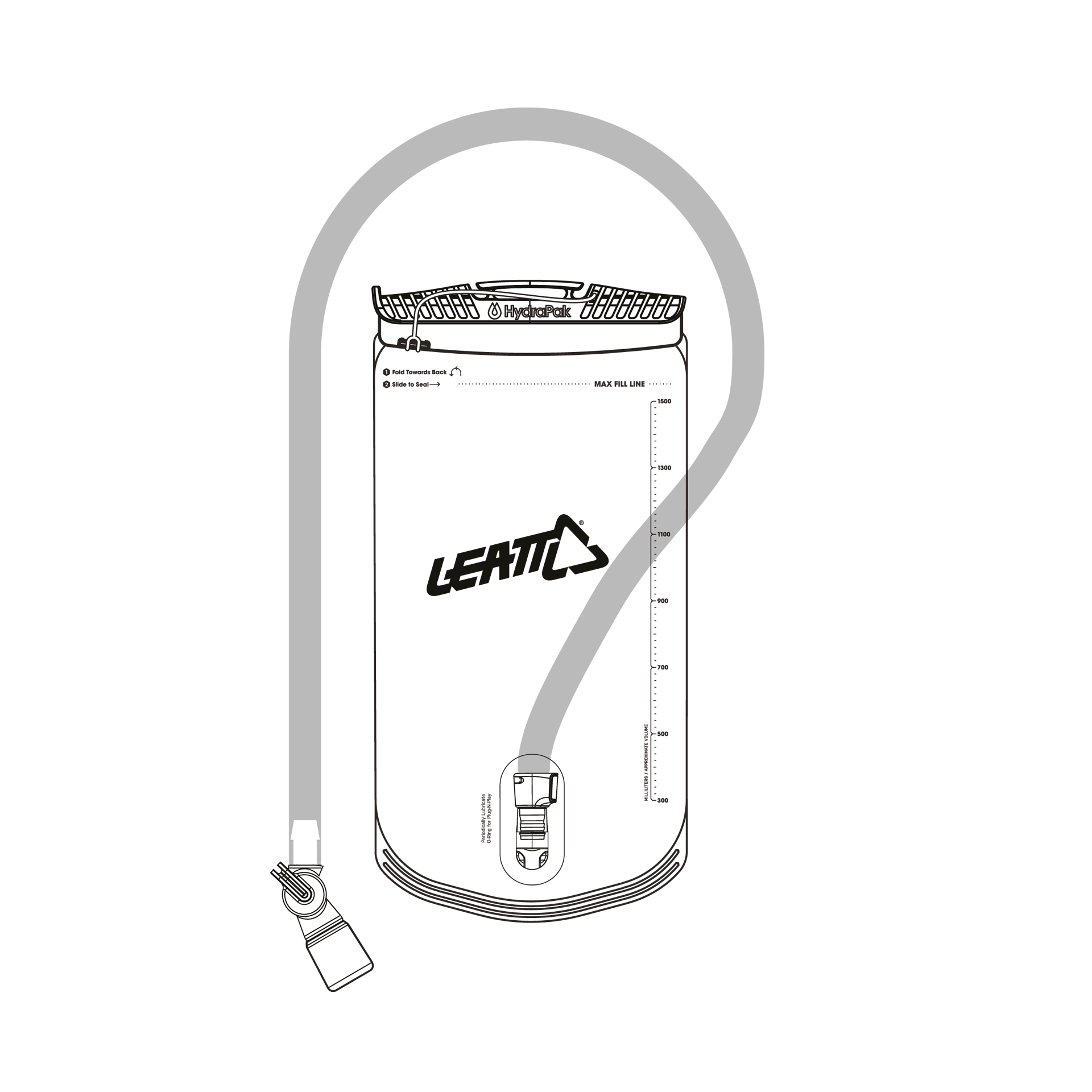 Bladder HydraPak 1.5L Vertical with tube - Degree bite valve