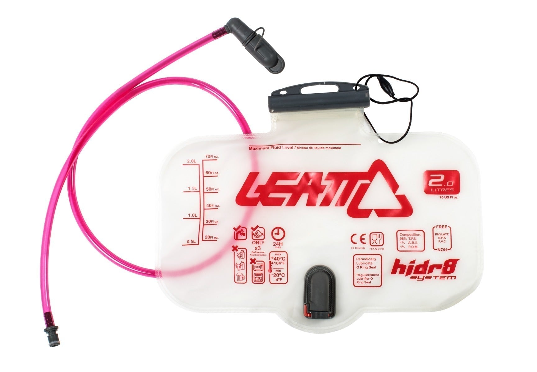 Bladder Flat CleanTech 2L (70oz) Horizontal with tube and bite valve