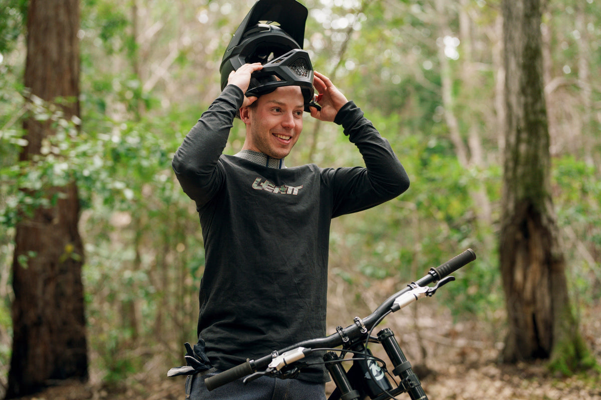 Caleb Holonko wearing Leatrt MTB gear