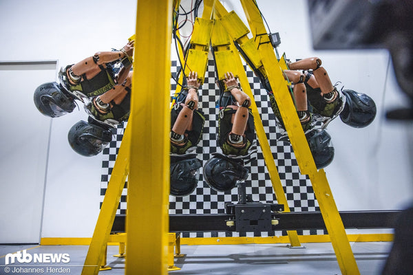 Martin the crash test dummy in testing setup